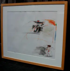 Jef Diederen - Ingelijste gemengde techniek: abstract - 1997 kopen? Bied vanaf 299!