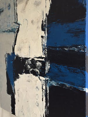 John Foppen - Composition In Blue Blue.........# K 05. XL . GROOT. kopen? Bied vanaf 189!