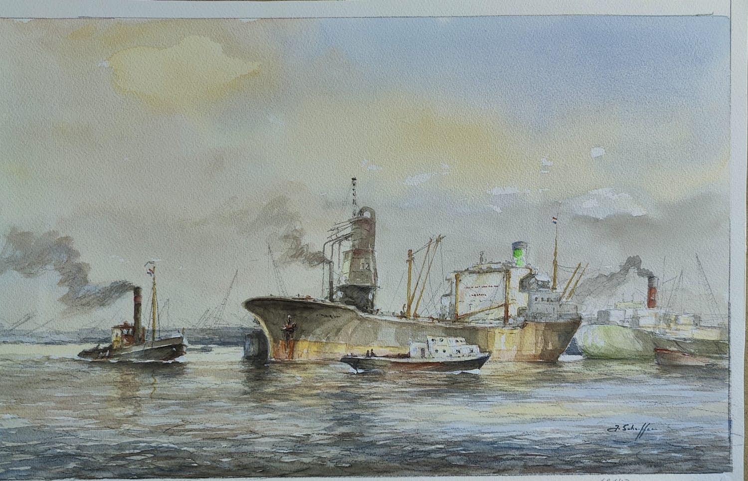 Jan Schaeffer - Rotterdamse haven met graanelevator kopen? Bied vanaf 75!