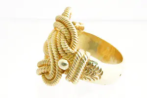 68 - Grote & zware (26gr) Surinaamse 18 Krt geelgouden heren "mattenklopper"ring kopen? Bied vanaf 960!