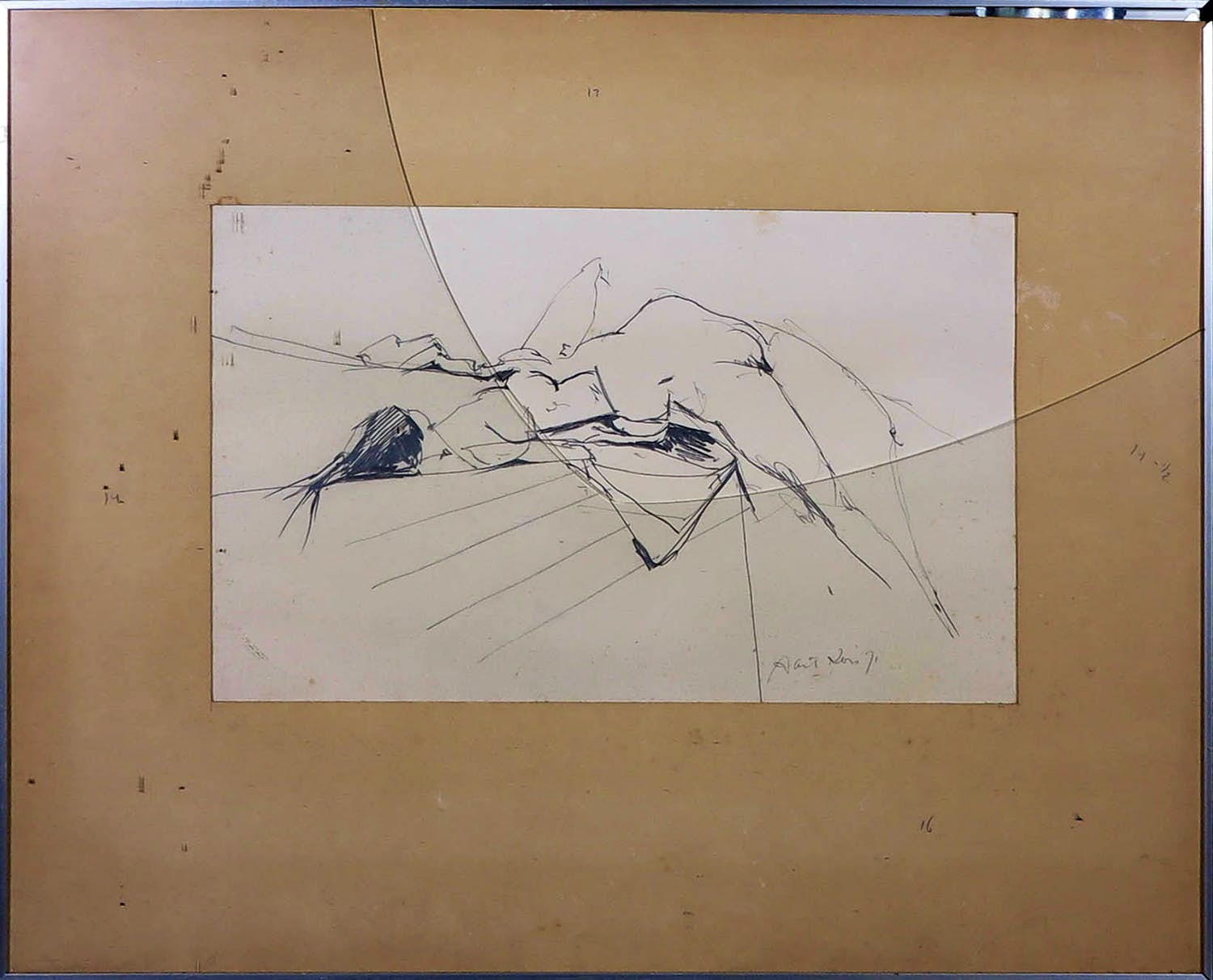 Aart Roos - Potloodtekening, Zonder titel - Ingelijst kopen? Bied vanaf 1!