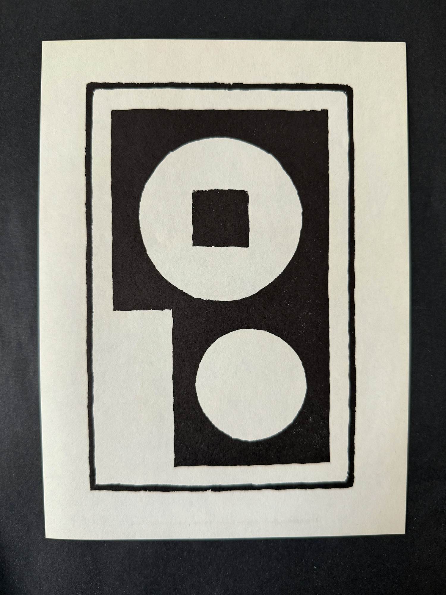 Erich Buchholz - Zwei Kreis mit Quadrat, Original-Holzschnitt 1922 verkocht voor € 80!