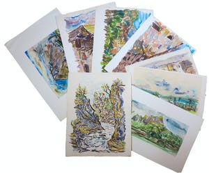 Piet van Mook - Lot, Acht Landschapstudies kopen? Bied vanaf 1!