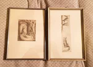 Jeanne Bieruma Oosting - 2 etsen naar Fabels van Lafontaine verkocht voor € 50!