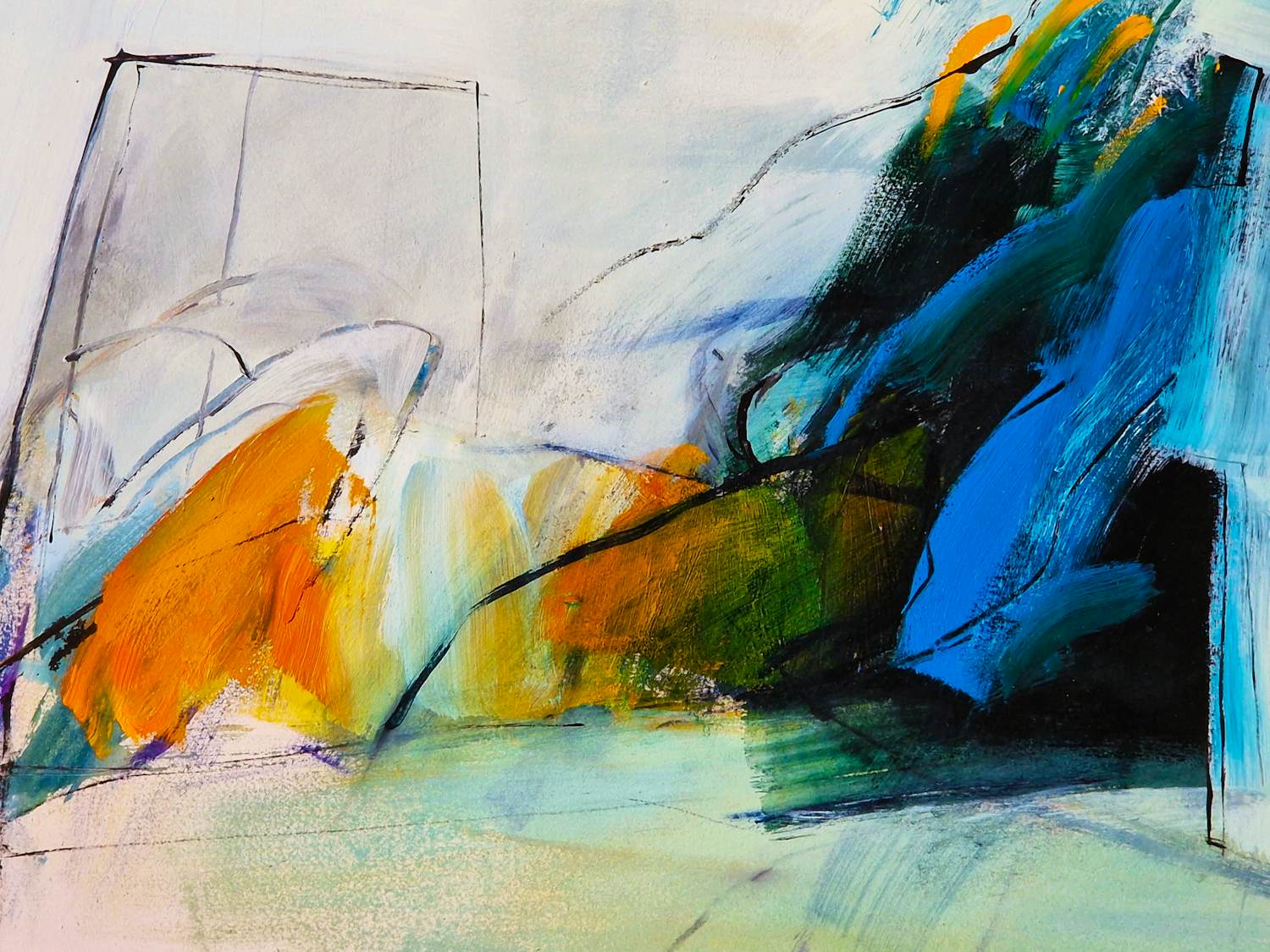 Hans Vredegoor - 1991 - expressionistisch abstract olieverf op board - inkt gesigneerd kopen? Bied vanaf 112!