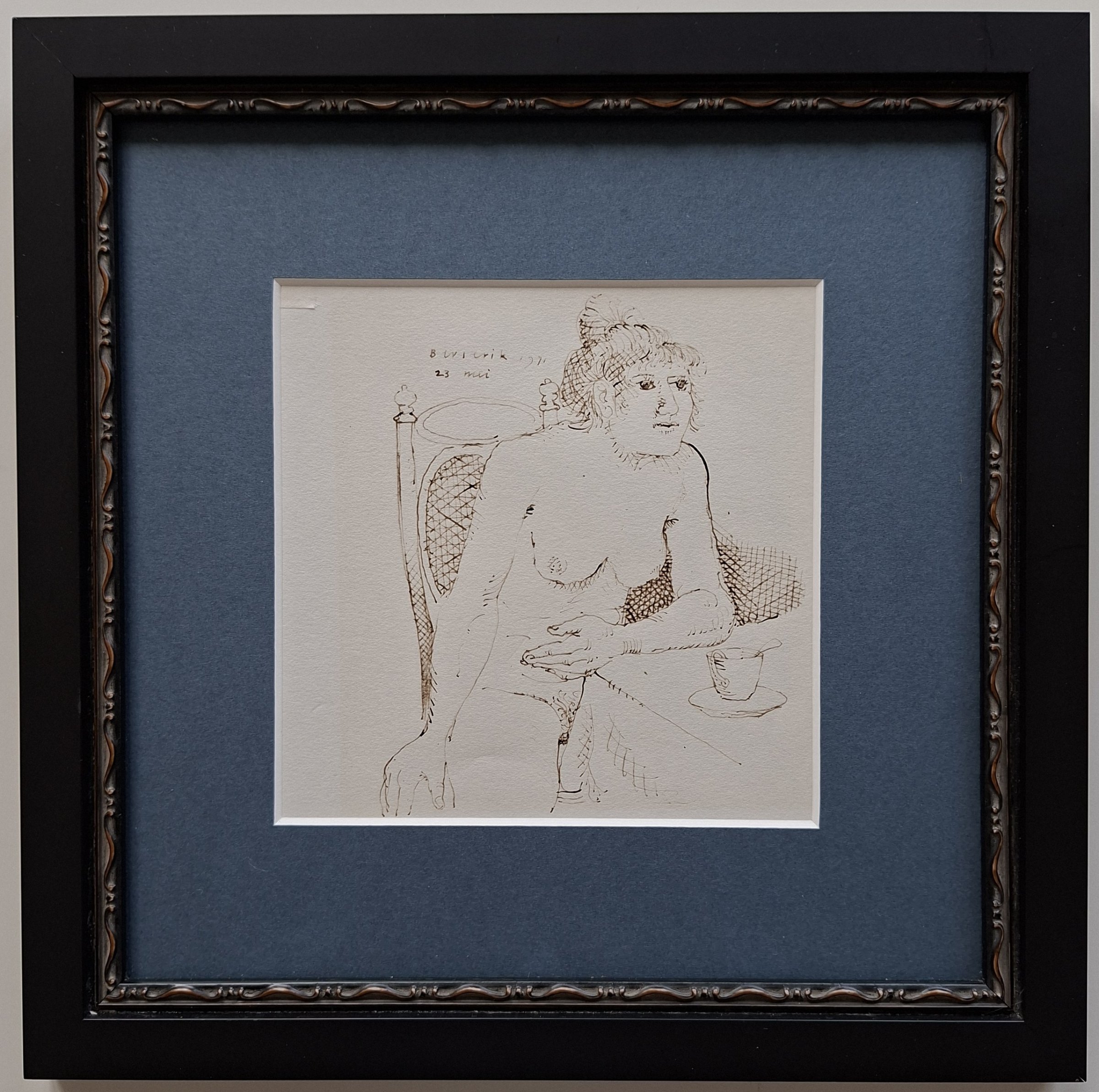 Herman Berserik - ingelijste gesigneerde pen-sepia tekening kopen? Bied vanaf 199!