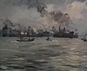 Jan Korthals - Havengezicht Binnen-IJ Amsterdam kopen? Bied vanaf 550!