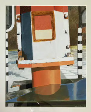 Pieter- Dirk Muylwijk - Acrylschilderij - slagboom - 1984 gesigneerd kopen? Bied vanaf 1!