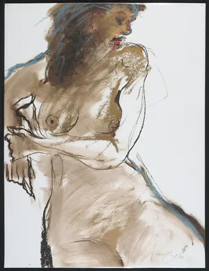 Franscz Witte - Gemengde techniek op papier, Vrouwelijk naakt kopen? Bied vanaf 1!