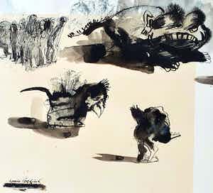 Louis Vorkink - Gemengde techniek verkocht voor € 65!