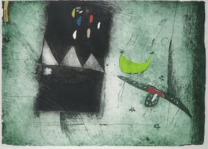 Michel van Overbeeke - Kleurenets met bladgoud, Studie II - Ingelijst (Groot) kopen? Bied vanaf 80!