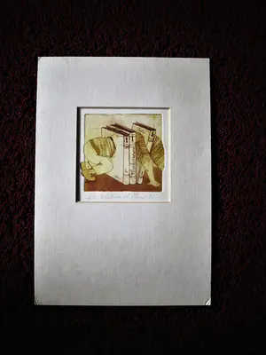 Willemien Holterman - Handgekleurde ets "de Boekenwurm" / oplage 100 / potloodgesigneerd kopen? Bied vanaf 23!