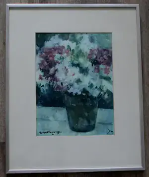 Kees Verwey - Ingelijste aquarel: "Floxen" - 1990 (zeer goede herkomst!) kopen? Bied vanaf 1450!