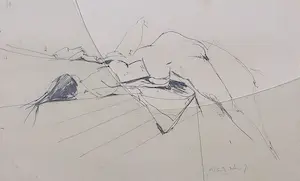 Aart Roos - Potloodtekening, Zonder titel - Ingelijst kopen? Bied vanaf 1!