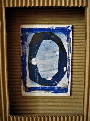 Harm van Ee - Bijzonder geabstraheerd miniatuur object / olieverf(je) "Portret" gesigneerd kopen? Bied vanaf 20!