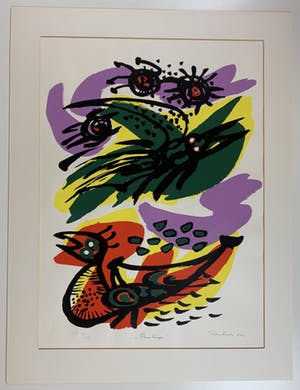 Anton Rooskens - kleurenzeefdruk - 'Printemps' - 1972 (GROOT FORMAAT) kopen? Bied vanaf 549!