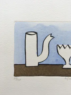 Klaas Gubbels - ets met aquarel ingekleurd - oplage 40 ex. kopen? Bied vanaf 325!