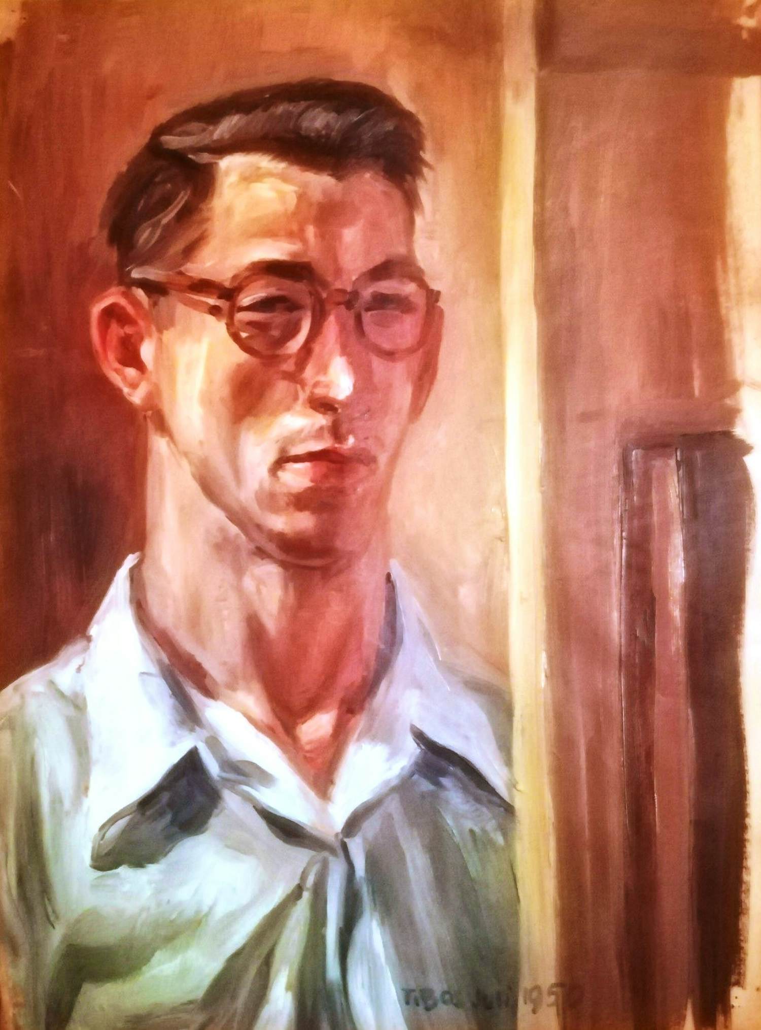 Piet Tibos - (1930-2009) | Zelfportret 1950 verkocht voor € 75!