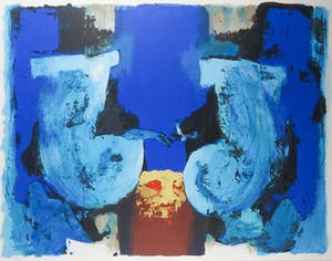 Hans Vanhorck - Zeefdruk, Blue Mesa - Ingelijst (Zeer Groot) kopen? Bied vanaf 40!