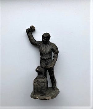 Brons (Onbekend) - Smid met Aambeeld - Beeld Brons kopen? Bied vanaf 1!