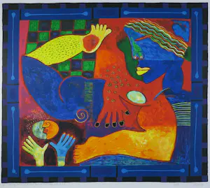 Clemens Briels - Zeefdruk op papier, Life is nothing but.. II - Ingelijst (Zeer groot) kopen? Bied vanaf 100!