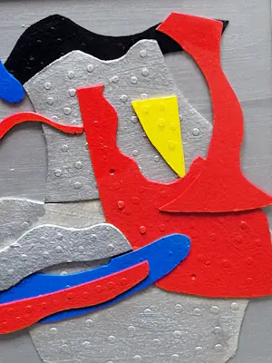 Jan Verschoor - een zeldzame gem. techniek (kunststof/verf) collage - expo museum jan vd Togt kopen? Bied vanaf 540!
