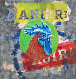 Jan Bollaert - Gemengde techniek op doek, Danger-Agire (Groot) verkocht voor € 250!