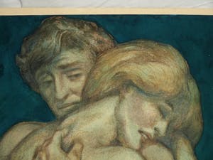 Klaas Pijlman - Gouache , “Liefdespaar” – 1988 kopen? Bied vanaf 1!