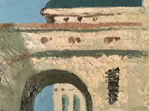 Niet of onleesbaar gesigneerd - Stadsgezicht met marktscene - olieverf op doek kopen? Bied vanaf 10!