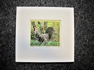 Siemen Dijkstra - Fraaie (12 gangen) Kleur Houtsnede "Haan twee Veren" oplage 37ex - 2004 kopen? Bied vanaf 189!