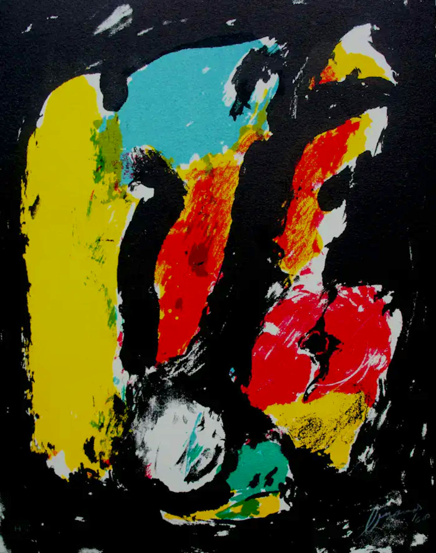 Eugène Brands - Litho: Abstracte compositie - 1968 (nieuwstaat!) kopen? Bied vanaf 225!