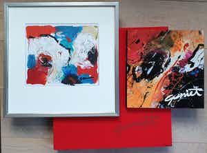 Gerriet Postma - Expressieve gouache met gesigneerde en genummerde monografie in casette verkocht voor € 550!