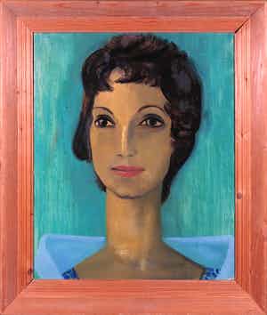 Elinka Oosterom-de Gustowska - Olieverf op doek, Joodse Hindoestaanse uit Curaçao verkocht voor € 50!