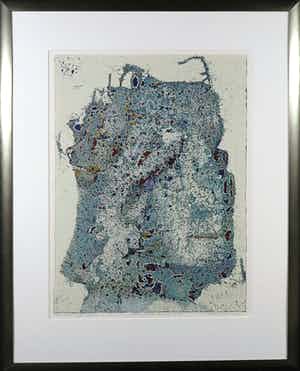 Hans Luiken - Linosnede, Old cultures are dying II - Ingelijst verkocht voor € 50!