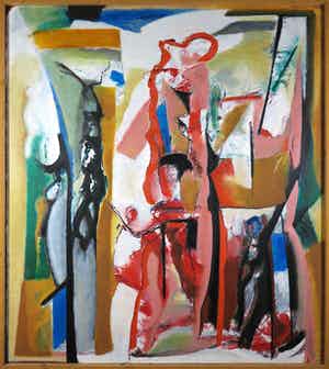 Han Sterk - Olieverf op paneel, Z.T. Abstracte compositie - Ingelijst (Zeer groot) verkocht voor € 100!