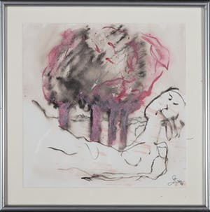 Franscz Witte - Acryl op papier, Schets uit de serie pracht en praal - Ingelijst kopen? Bied vanaf 20!