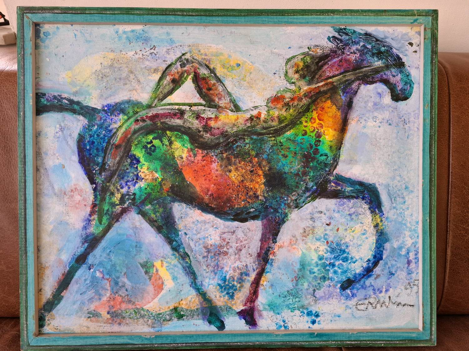 Erwin de Vries - Kleurrijk paard met liggende vrouw op de rug kopen? Bied vanaf 800!