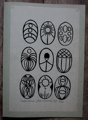 Johan Meijerink - Houtsnede: 'Negen vormen' - 1972 kopen? Bied vanaf 45!