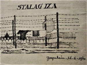 Niet of onleesbaar gesigneerd - 1940 - 3 x tekening "STALAG IX A Ziegenhain" W.O.II - gesigneerd kopen? Bied vanaf 1!