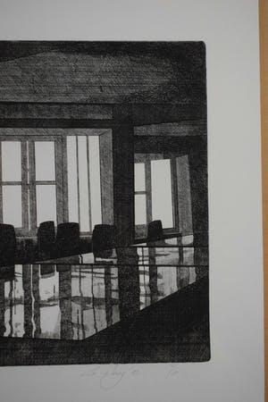 Ed van der Kooy - Ets - Lege Vergaderzaal kopen? Bied vanaf 50!