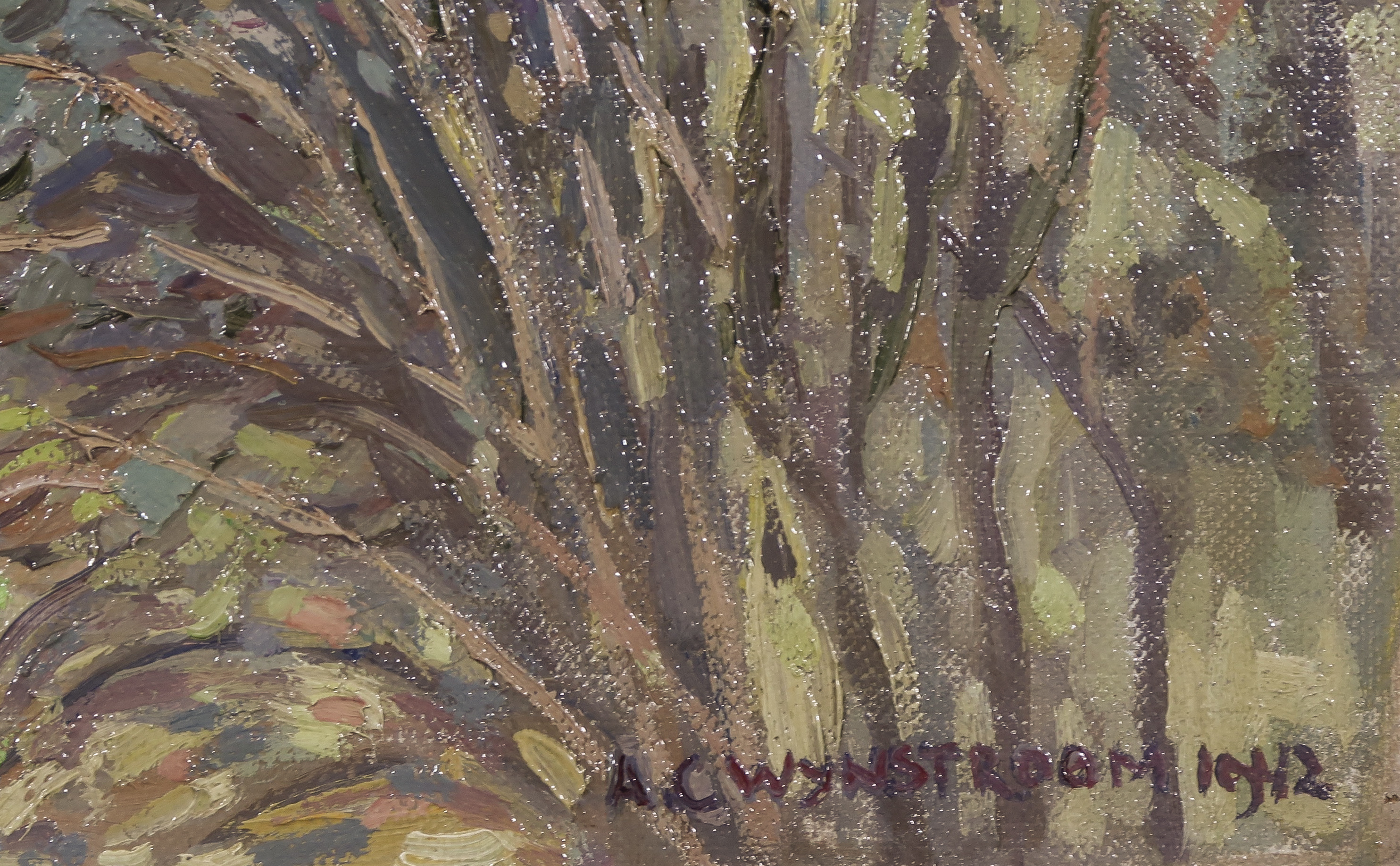 Antonie Wijnstroom - Olieverf op doek, Tuin in de herfst - Ingelijst kopen? Bied vanaf 1!