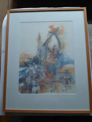 Ortho Owen - Zeefdruk, titel, "Jumpshot". kopen? Bied vanaf 40!