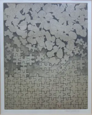 Ada Breedveld - BABY-PUZZEL (STIJL M.C. ESCHER) / KLEURETS / 45x38cm / KADER / SIG / 1981 kaufen? Bieten Sie von 10!