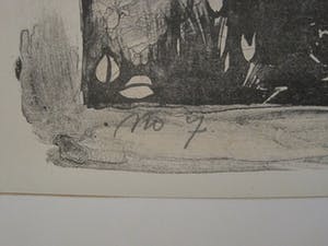Femmy Schilt-Geesink - Mooie Lithografie "de Annunciatie" ontwerp voor glas in lood raam - 7 ex. kopen? Bied vanaf 27!