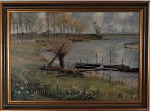 Wim van den Anker - Mars polder bij Lienden - Olieverf kopen? Bied vanaf 75!