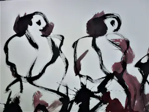 Anton Heyboer - Four women . Krachtige sierlijke schildering . kopen? Bied vanaf 500!