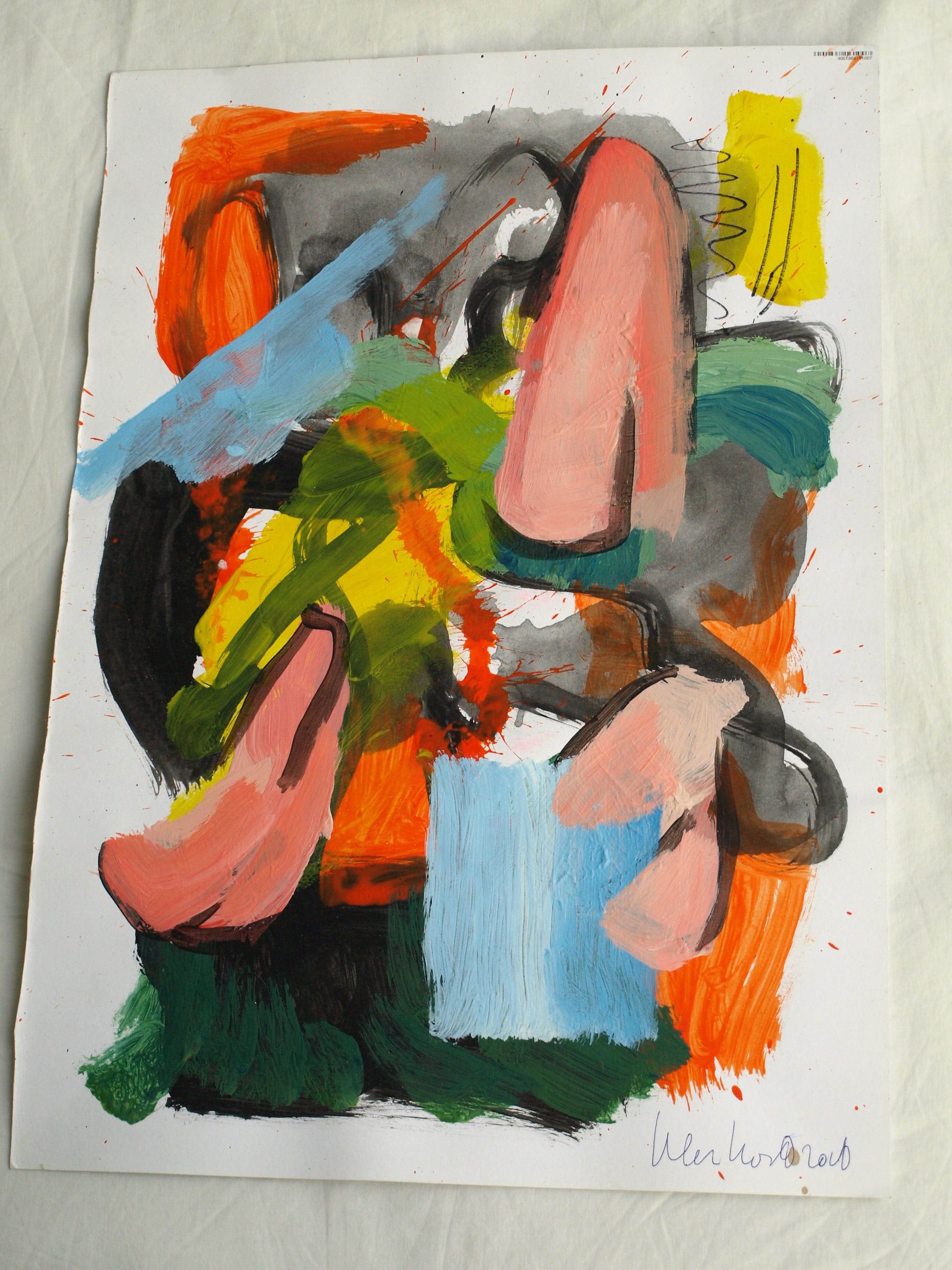 Peter Klashorst - Abstract landschap 4 - Acrylverf op papier - 2016 kopen? Bied vanaf 30!