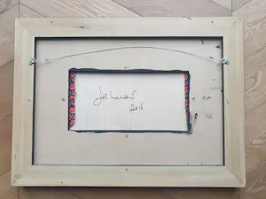 Jan Henderikse - Zero - Nummerbord op stof - 41 x 57 x 4 cm kopen? Bied vanaf 1350!