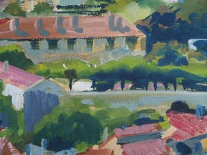 Ton Smit - Gouache , Stadsgezicht – gesigneerd & ingelijst – 1952 kopen? Bied vanaf 40!