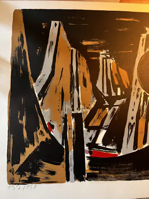 Hans Wolfgang SCHULZ - Abstracte Lithografie, oplage 137 van 150 kopen? Bied vanaf 25!